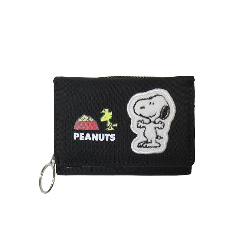 PEANUTS コンパクト三つ折り財布BK/スヌーピー
